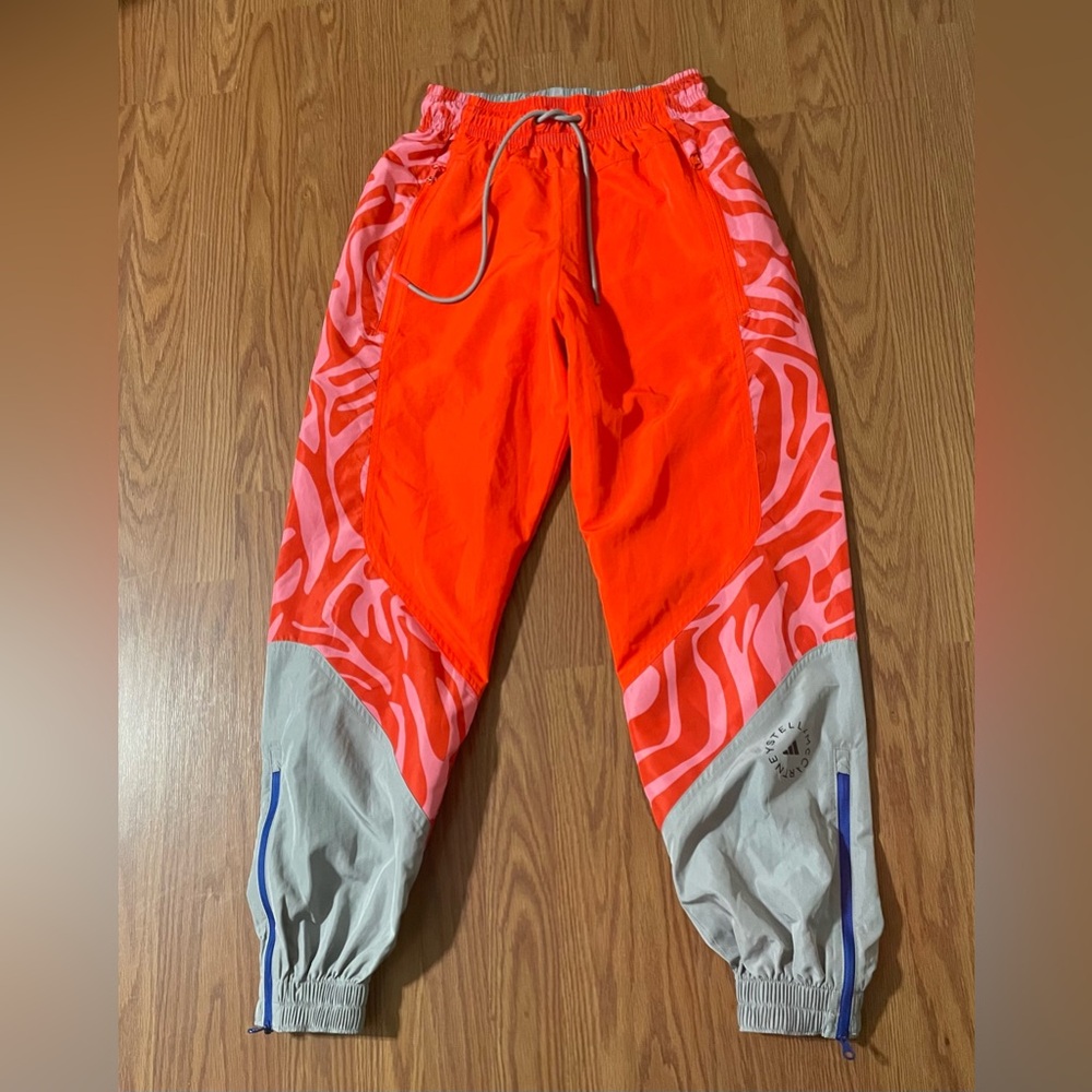 Stella McCartney for Adidas color block printed woven track pants size xs